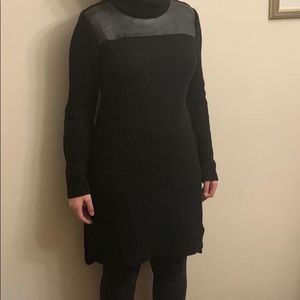 FLASH SALE🎊Ann Taylor Black Leather Sweater Dress